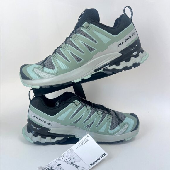 Salomon XA PRO 3D V9 GORE-TEX Quiet Shade / Lily Pad / Blue Haze Women Size 7 - Picture 2 of 8